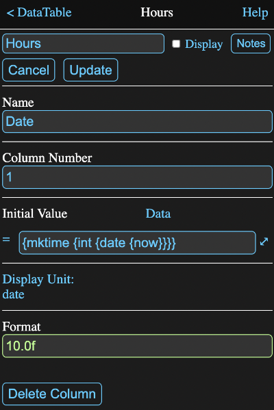 Column Definition Editor