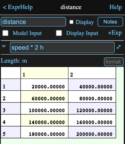 Expression info view