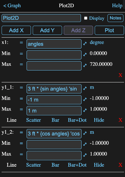 2D graph info view