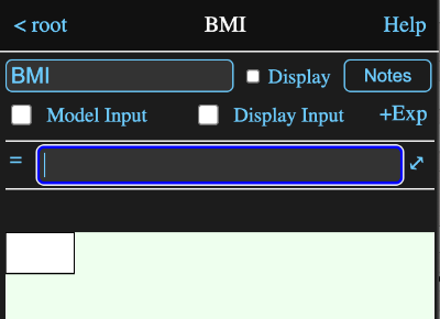Now the BMI expression
