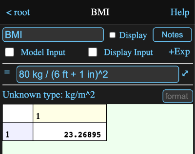 Calculated BMI