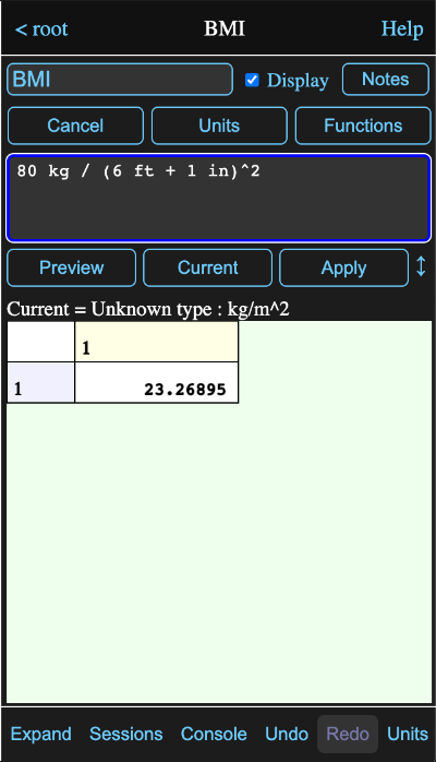 Formula editor