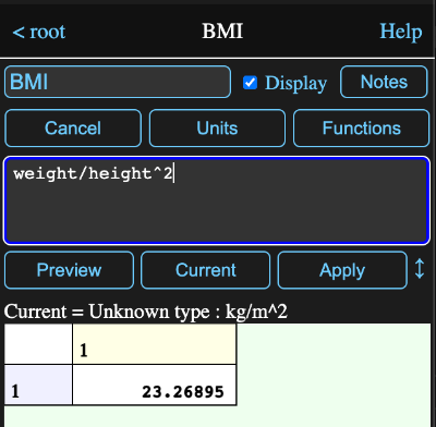 Current result preview