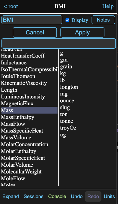 Unit browser